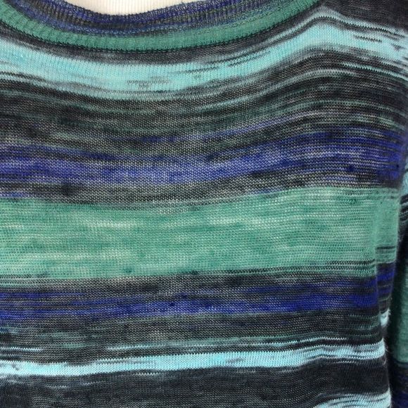 BCBGMaxAzria Women’s Striped Sheer Long Sleeve Top Size Small - Picture 4 of 5